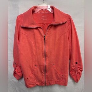 Women’s Lizwear Activewear Jacket full zip and roll-tab sleeves sz XL light soft